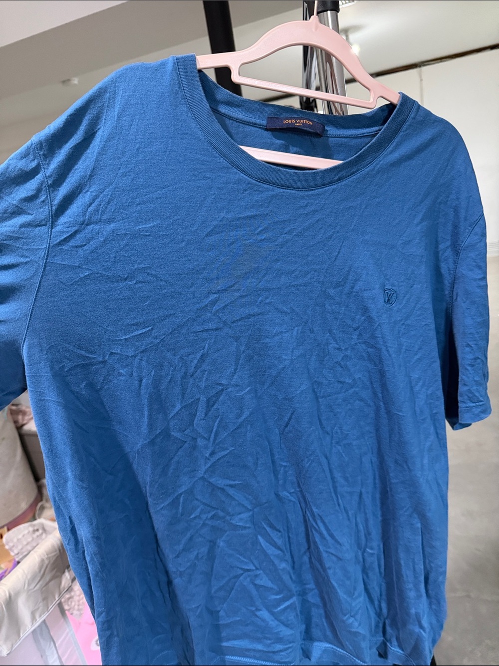 Louis Vuitton Men’s Bright Blue Crew Neck T-Shirt